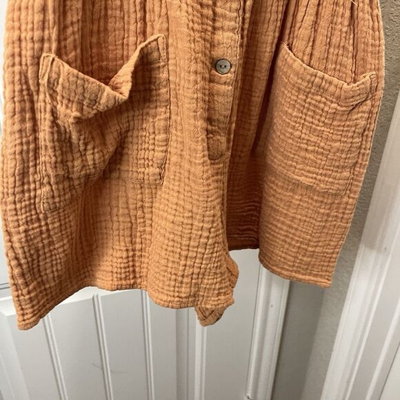 Arizona Jean Co Button Up Sleeveless Brushed Cotton Boho Lagenlook Romper Size M - Picture 3 of 12